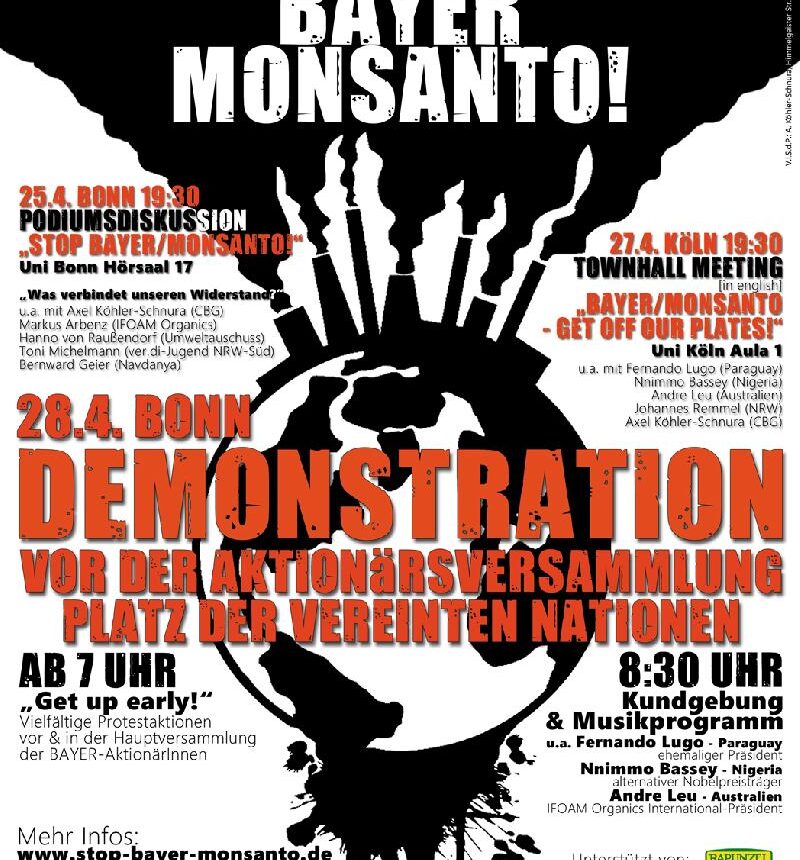 [BAYER HV 2017] Hauptversammlung 2017 – Stop BAYER/Monsanto!